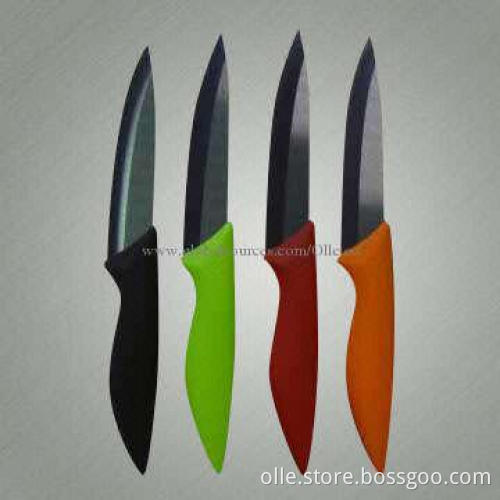 4-inch Colorful ABS and TPR Coating Handle Ceramic Blade Paring Knife